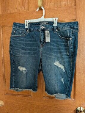 Distressed Bermuda Jean Shorts